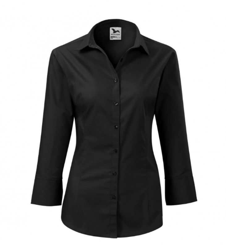 Női puplin ing 3/4 ujjú - Fekete