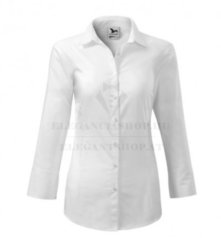 Női puplin ing 3/4 ujjú - Fehér