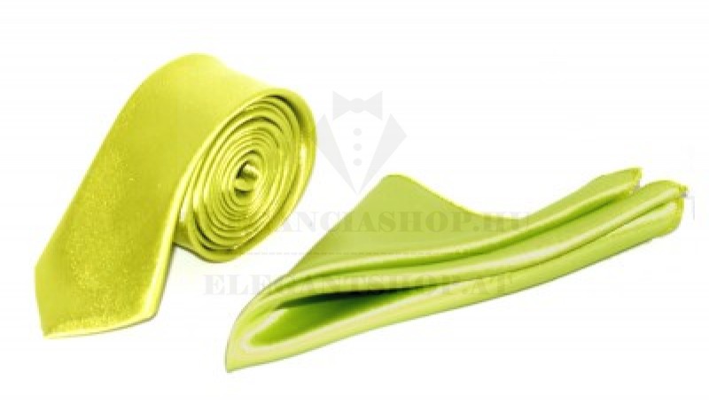 Szatén slim szett - Limezöld