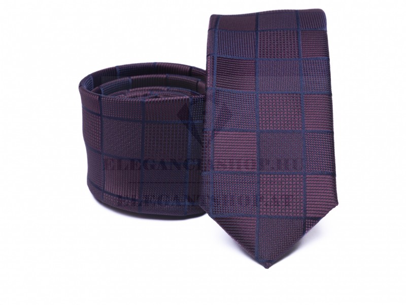 Prémium slim nyakkendő - Lila kockás