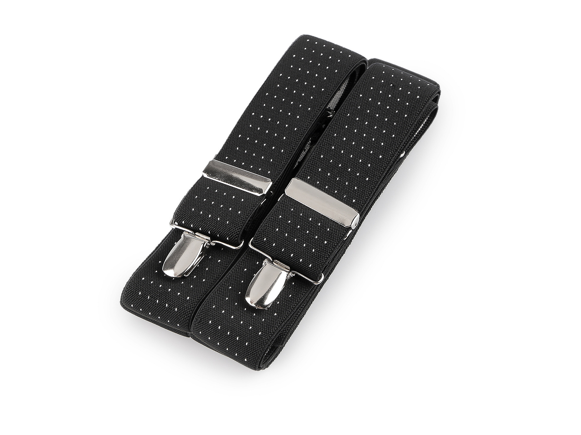 Férfi nadrágtartó - Fekete-fehér pöttyös