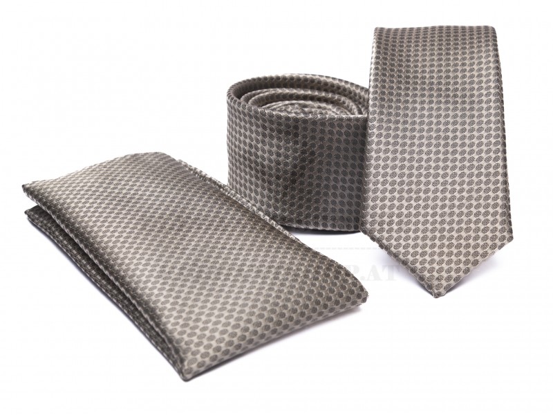 Prémium slim nyakkendő szett - Bézs