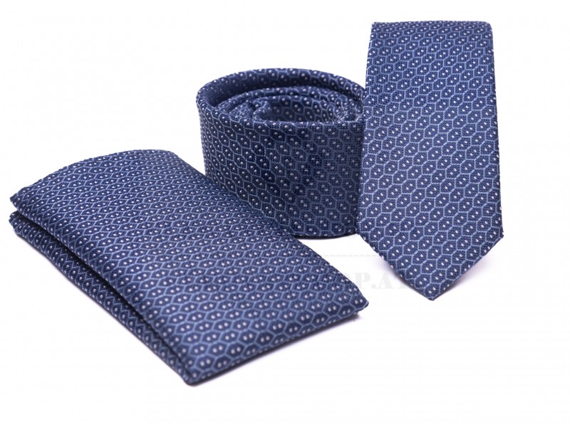 Prémium slim nyakkendő szett - Kék