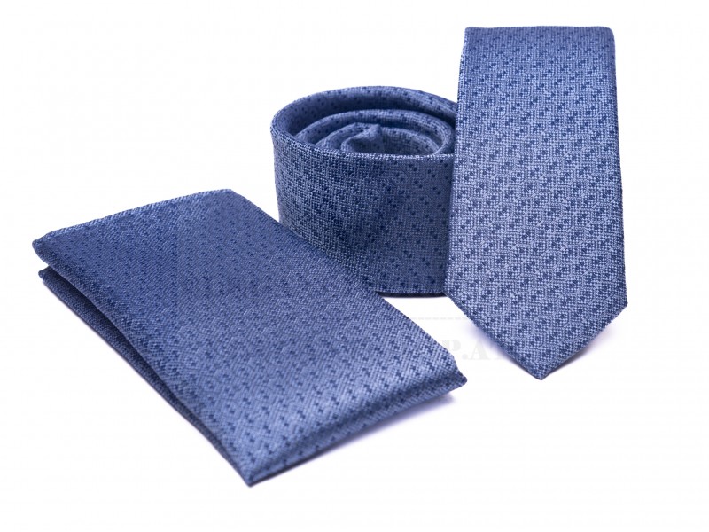 Prémium slim nyakkendő szett - Kék