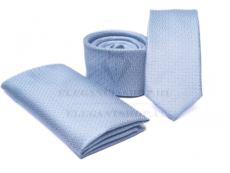 Prémium slim nyakkendő szett - Világoskék