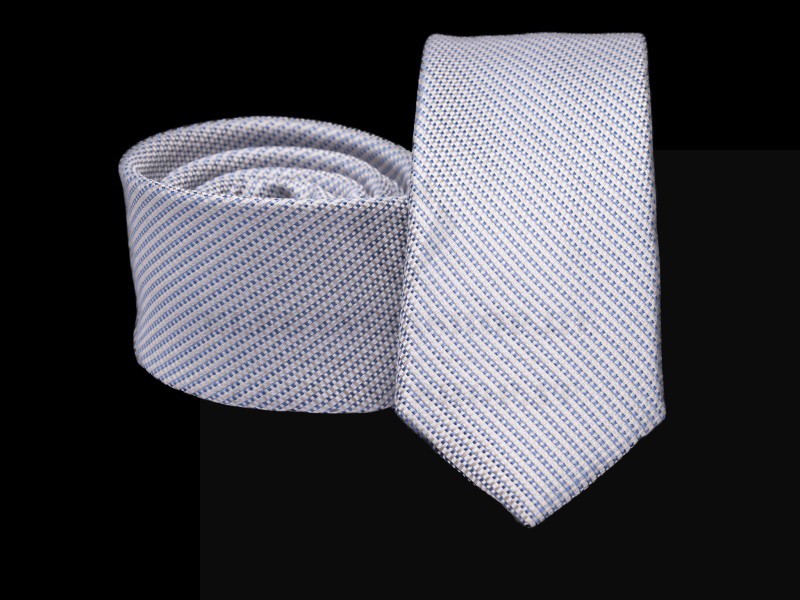 Prémium slim nyakkendő - Fehér mintás