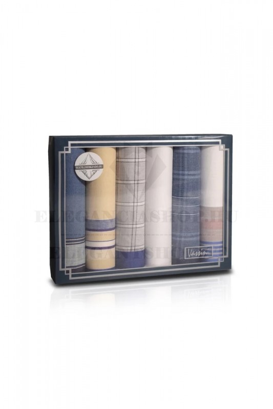 Díszdobozos zsebkendő szett - 6 db