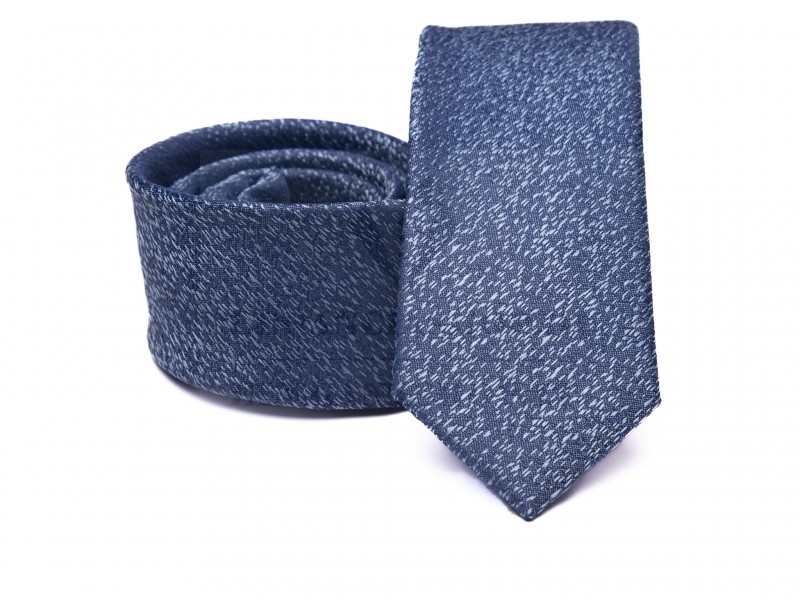 Prémium slim nyakkendő - Kék mintás