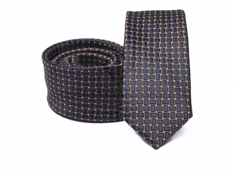 Prémium slim nyakkendő - Barna mintás