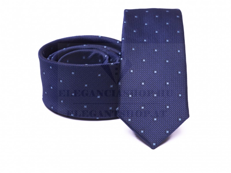 Prémium slim nyakkendő - Kék pöttyös