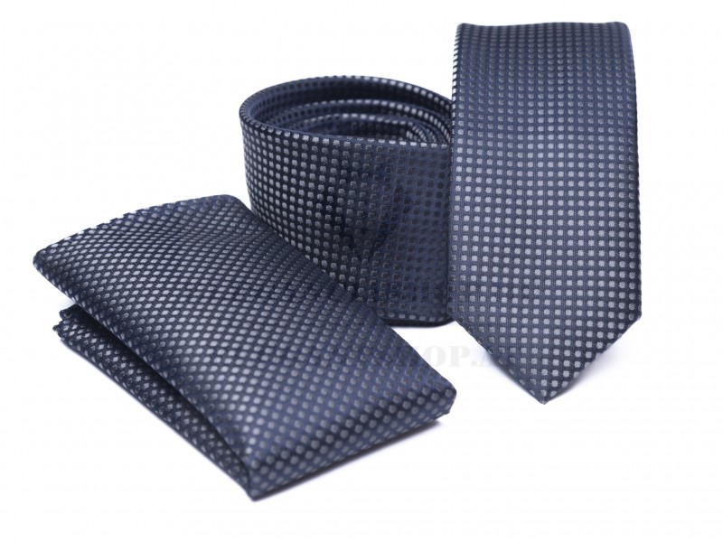 Prémium slim nyakkendő szett - Kék