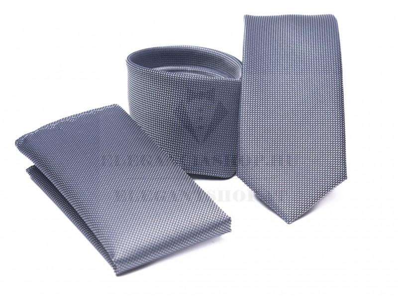 Prémium slim nyakkendő szett - Kékesszürke