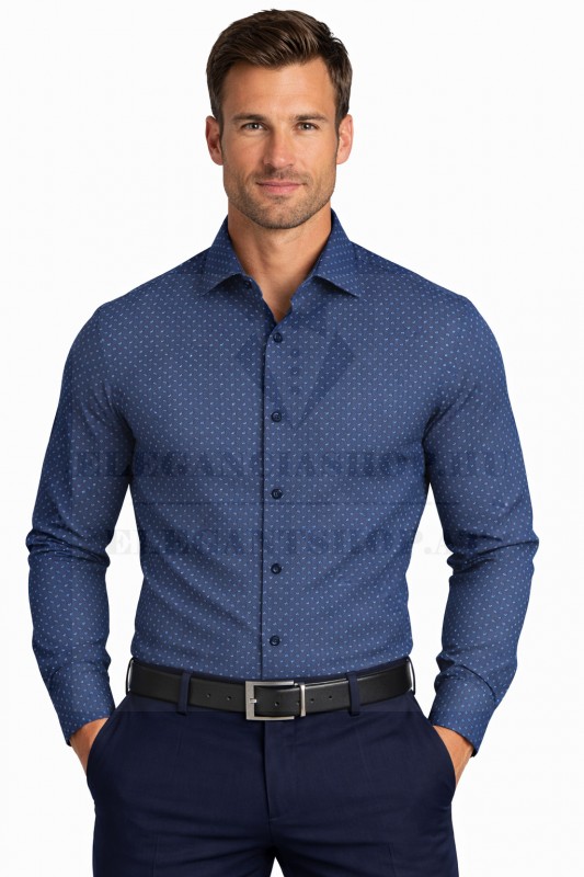 NM h.u slim elasztikus ing - Sötétkék mintás