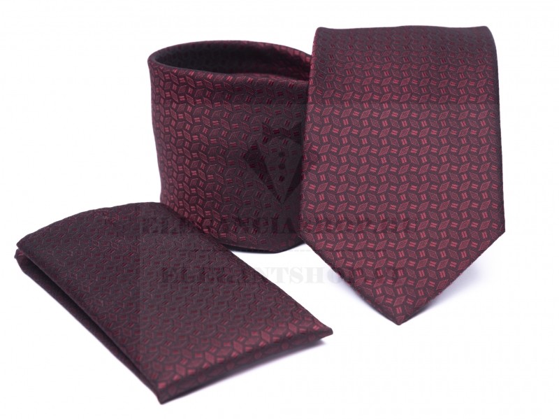 Prémium nyakkendő szett - Bordó