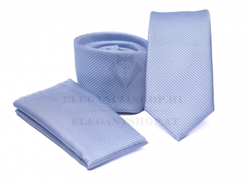 Prémium slim nyakkendő szett - Világoskék