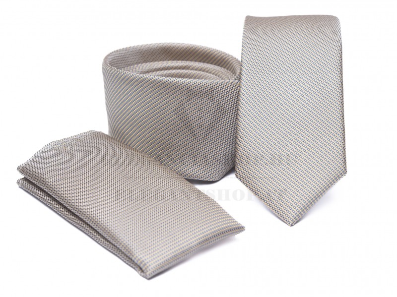 Prémium slim nyakkendő szett - Drapp