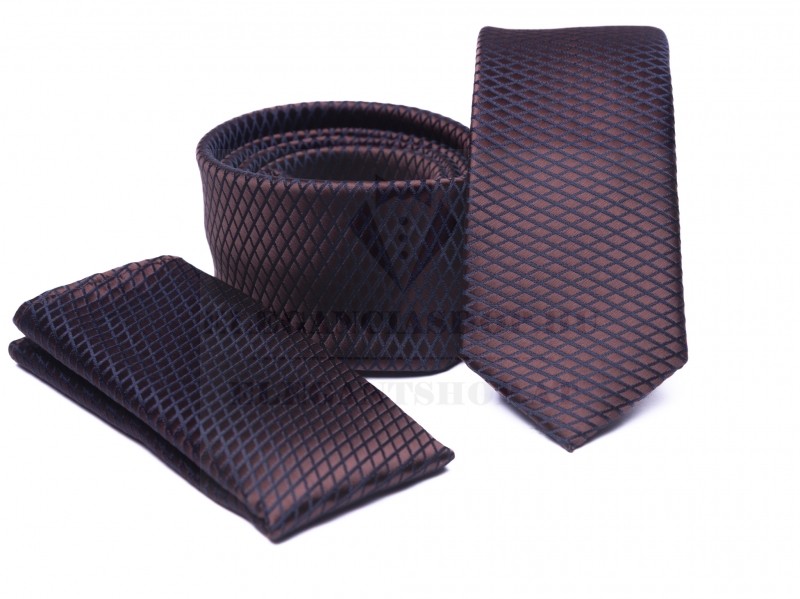 Prémium slim nyakkendő szett - Sötétbordó