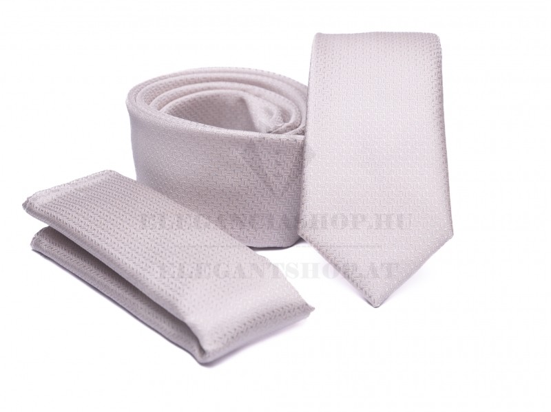 Prémium slim nyakkendő szett - Púder