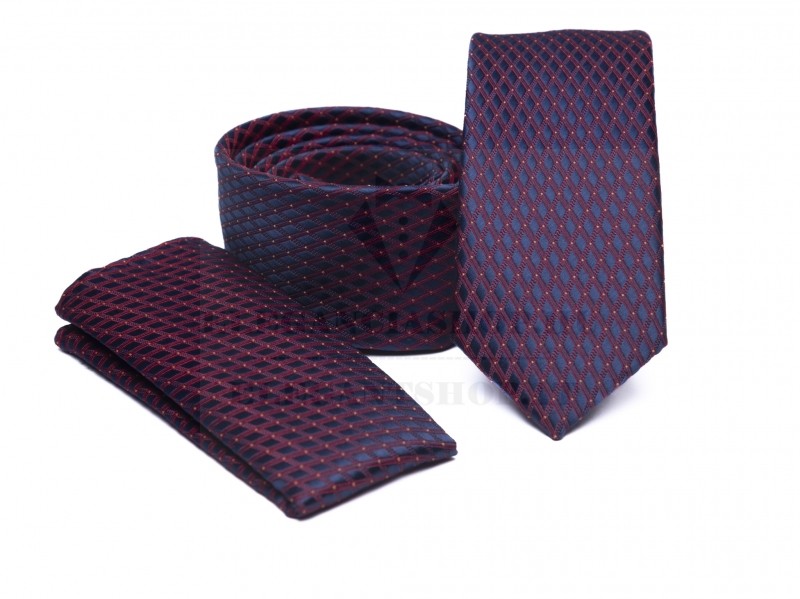 Prémium slim nyakkendő szett - Sötétlila