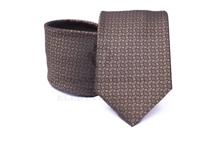 Prémium nyakkendő - Barna aprómintás