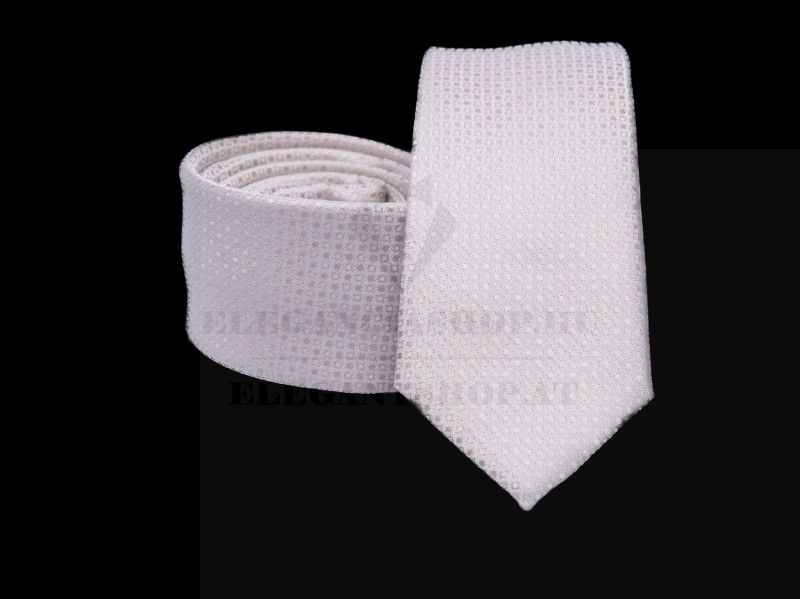 Prémium slim nyakkendő - Fehér aprómintás