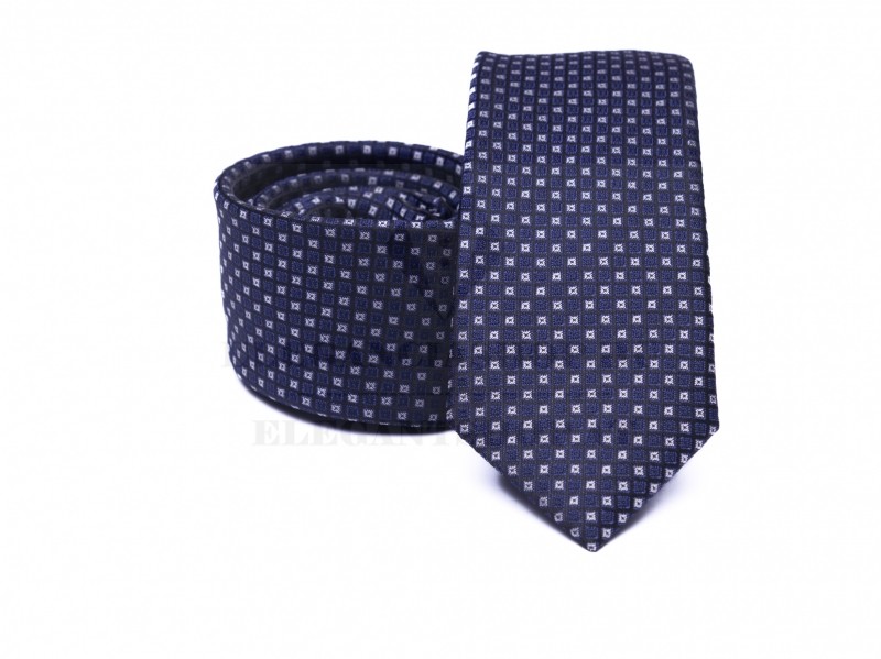 Prémium slim nyakkendő - Sötétkék aprómintás