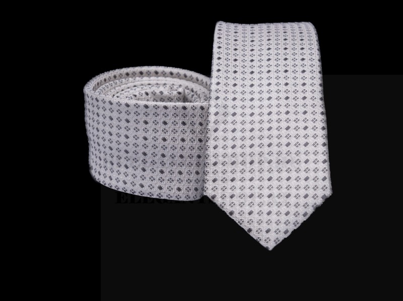 Prémium slim nyakkendő - Fehér aprómintás