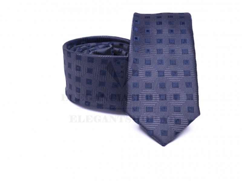 Prémium slim nyakkendő - Kék kockás