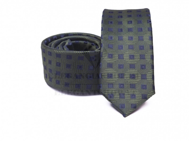 Prémium slim nyakkendő - Sötétszürke kockás