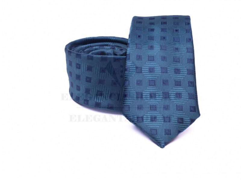 Prémium slim nyakkendő - Kék kockás