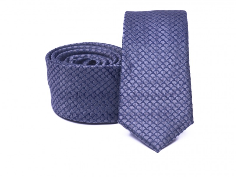 Prémium slim nyakkendő - Kék mintás