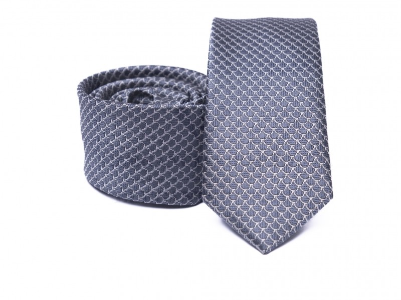 Prémium slim nyakkendő - Szürke mintás