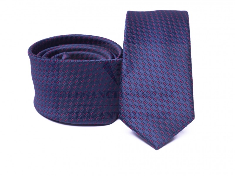 Prémium slim nyakkendő - Kék kockás