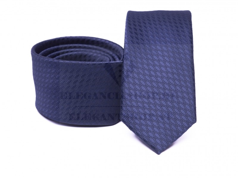 Prémium slim nyakkendő - Kék kockás
