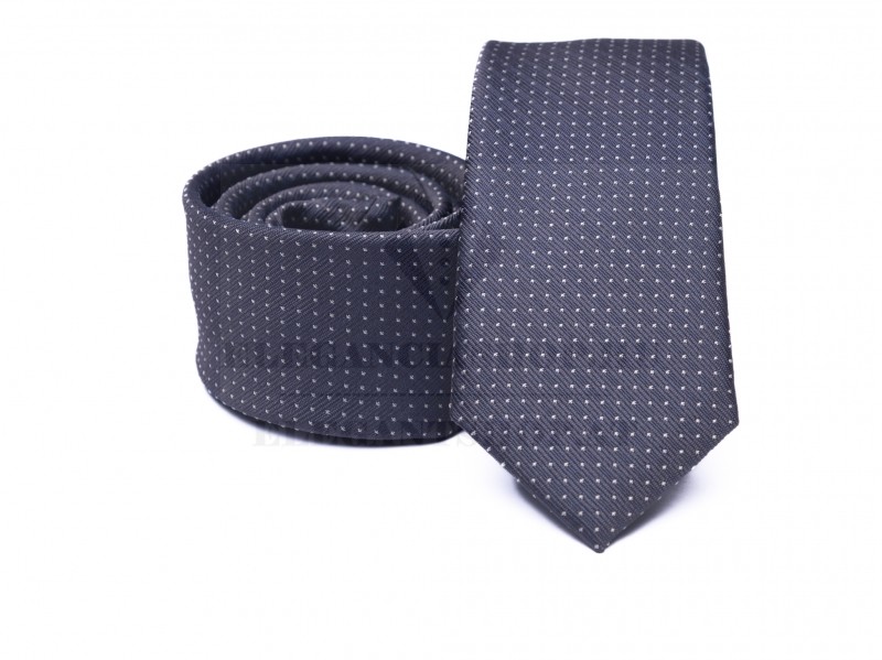 Prémium slim nyakkendő - Kék pöttyös
