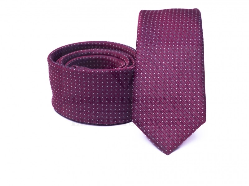 Prémium slim nyakkendő - Lila pöttyös