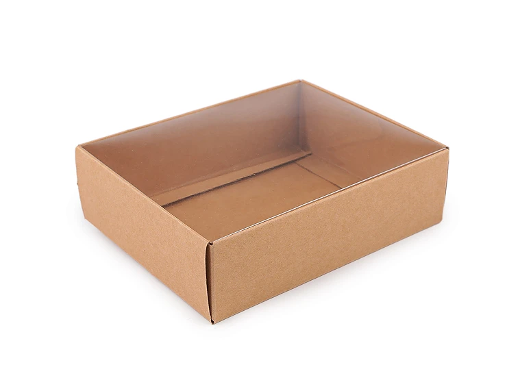 Papírdoboz átlátszó tetővel 12 x 15 cm - 10 db