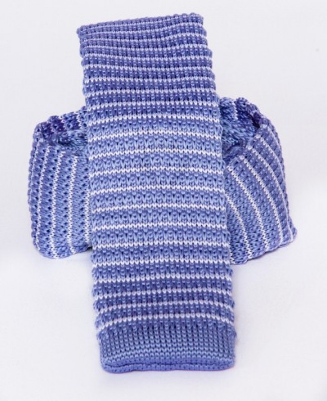 Prémium slim kötött nyakkendő - Lila csíkos