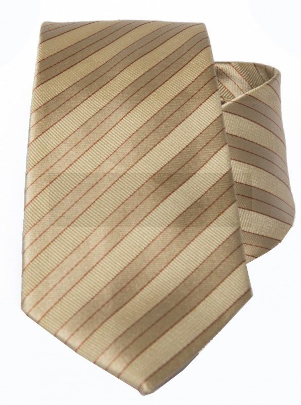 Prémium selyem nyakkendő - Arany csíkos