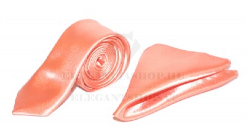 Szatén slim szett - Lazac