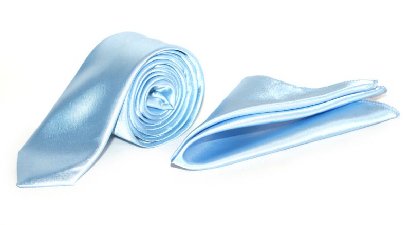 Szatén slim szett - Világoskék