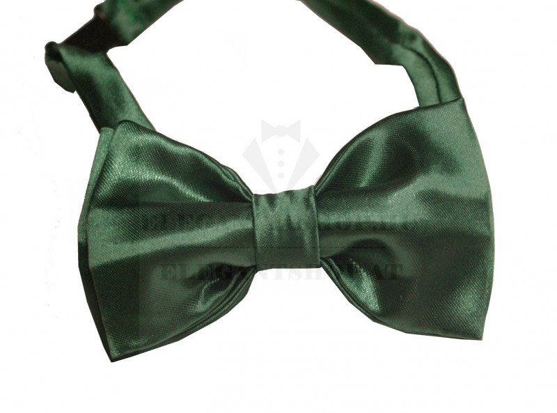 Zsorzsett szatén csokornyakkendő - Sötétzöld
