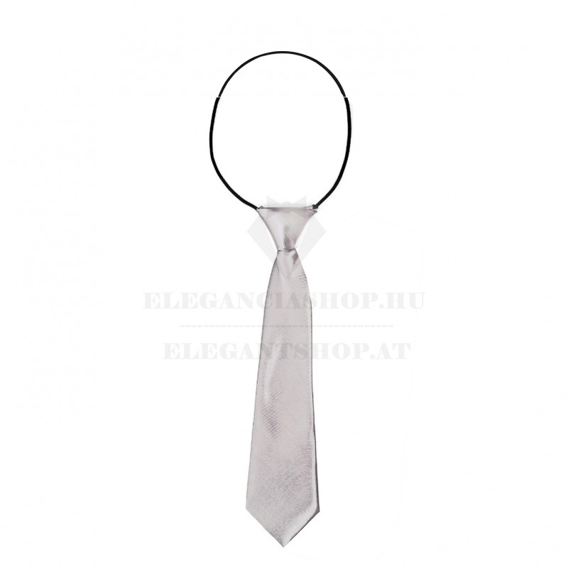 Gumis szatén gyereknyakkendő - Ezüst