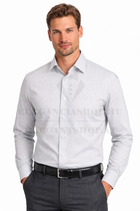 NM h.u normál fit elasztikus ing - Szürke mintás