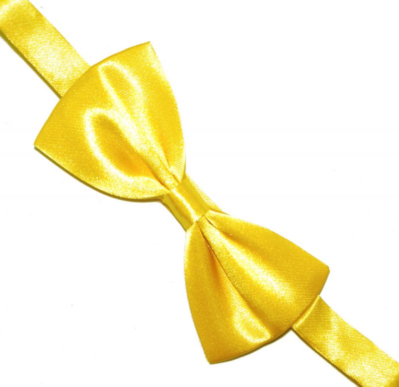 Zsorzsett szatén csokornyakkendő - Citromsárga