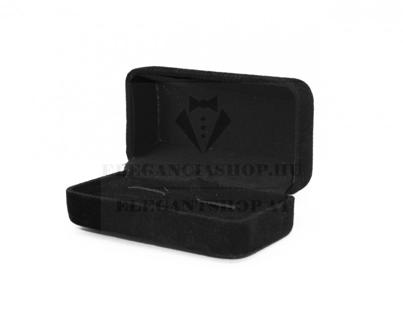 Plüss mandzsettagomb díszdoboz - Fekete