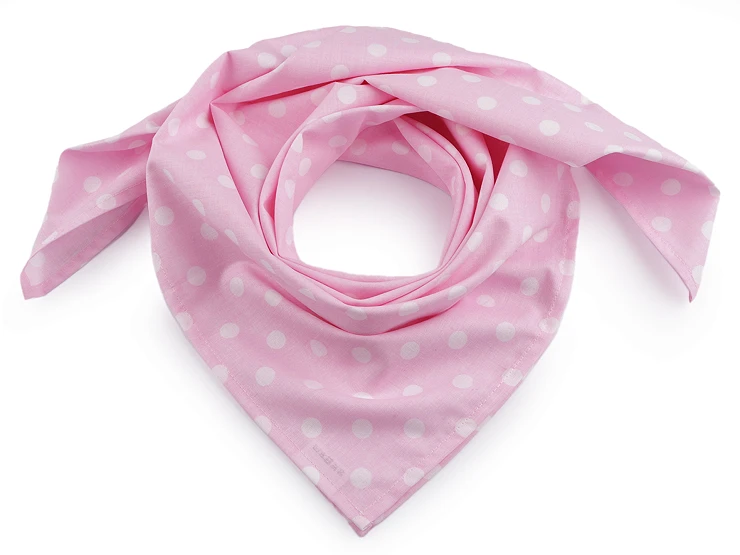 Pöttyös pamut kendő - Pink-fehér