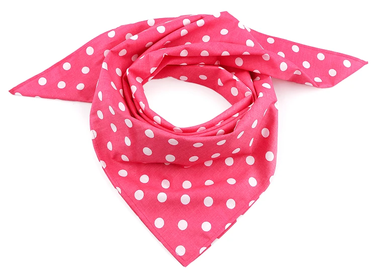 Pöttyös pamut kendő - Rózsaszín-fehér