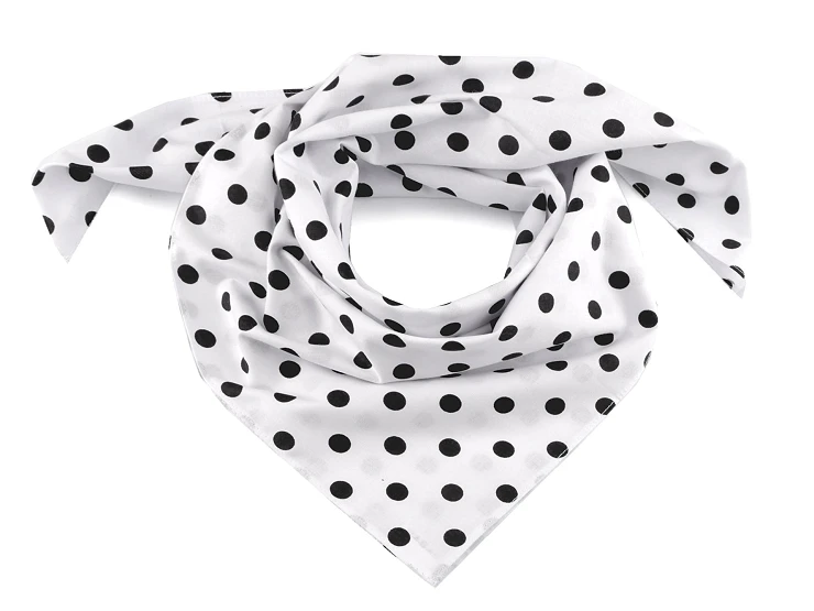 Pöttyös pamut kendő - fekete-fehér