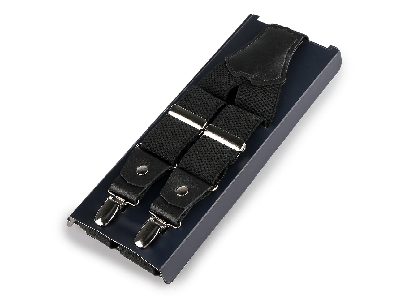 Angelo Bonetti bőr nadrágtartó - Fekete